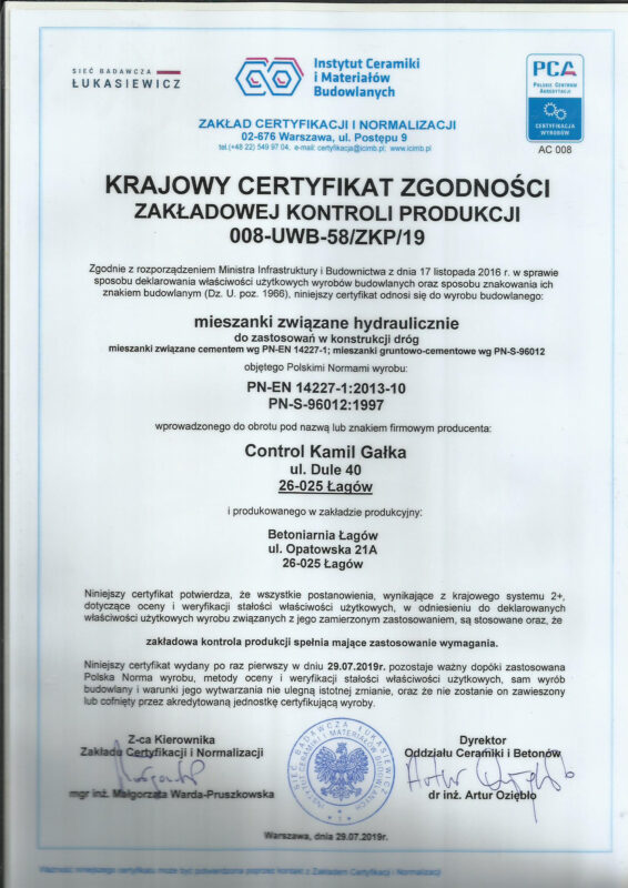 Certyfikat mieszanki