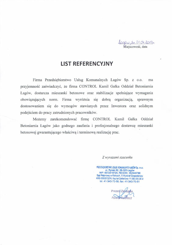REFERENCJE puk Łagów